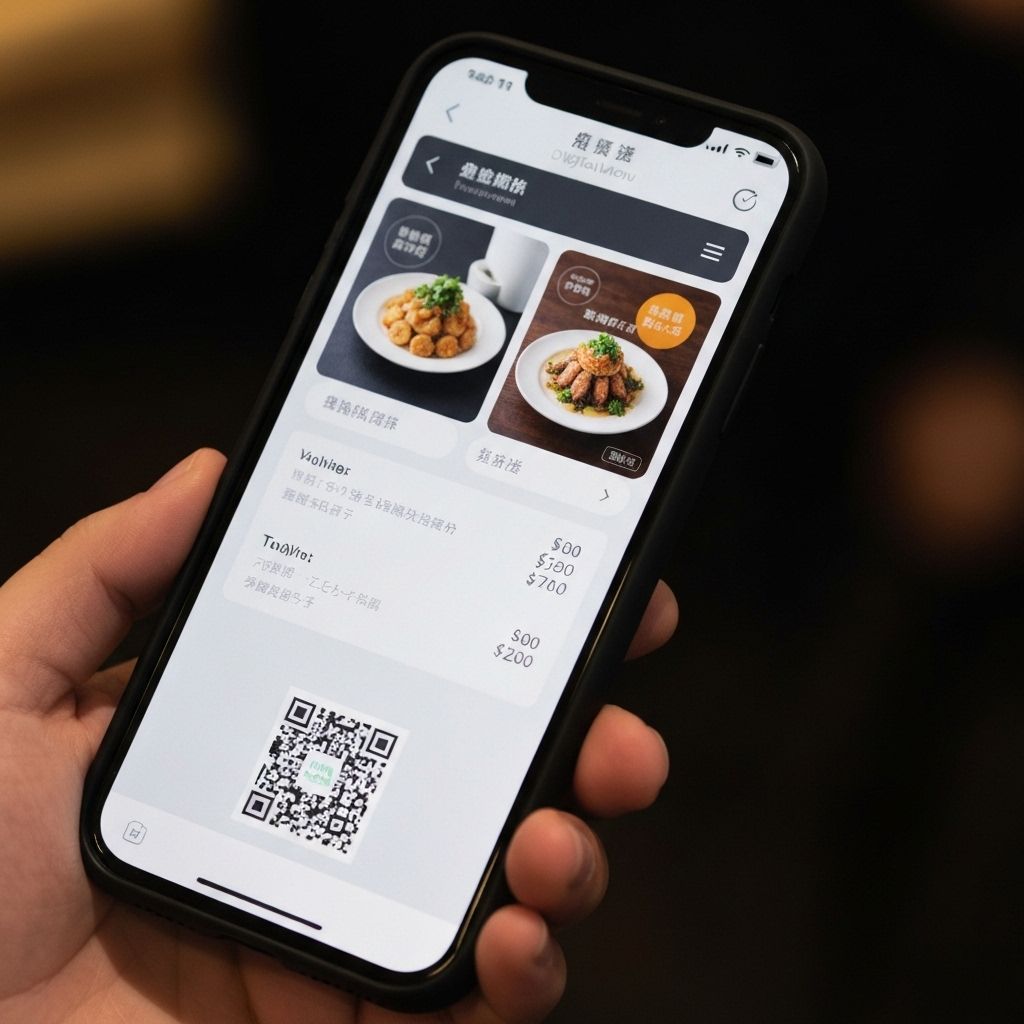 Menú digital en smartphone